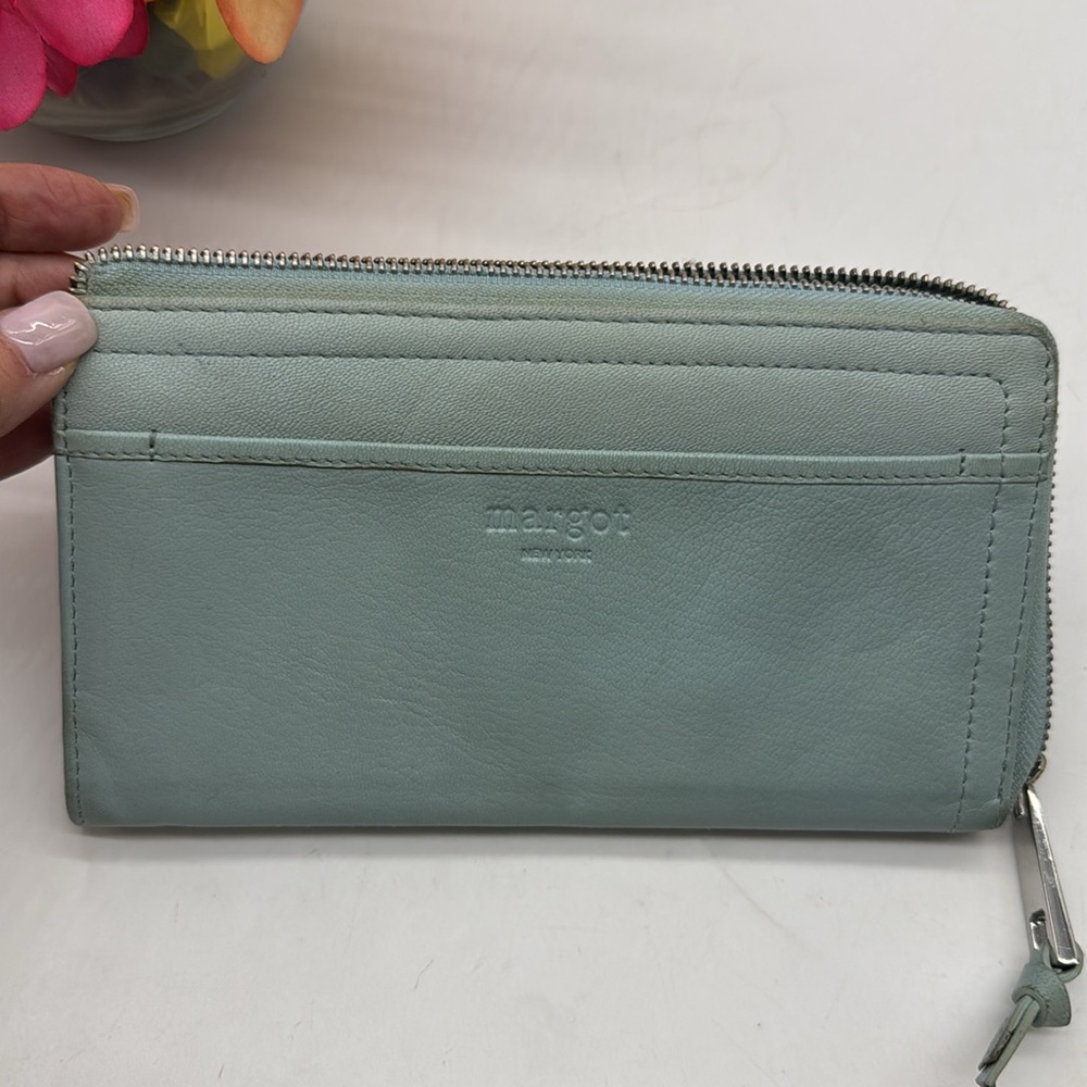 Margot Light Blue Leather Wallet SM7322